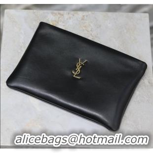 Top Quality Saint Laurent Calypso Pouch Clutch in Lambskin 765025 Black 2025