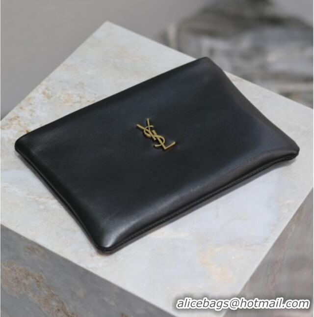 Top Quality Saint Laurent Calypso Pouch Clutch in Lambskin 765025 Black 2025
