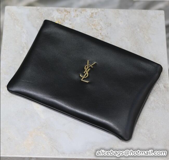 Top Quality Saint Laurent Calypso Pouch Clutch in Lambskin 765025 Black 2025