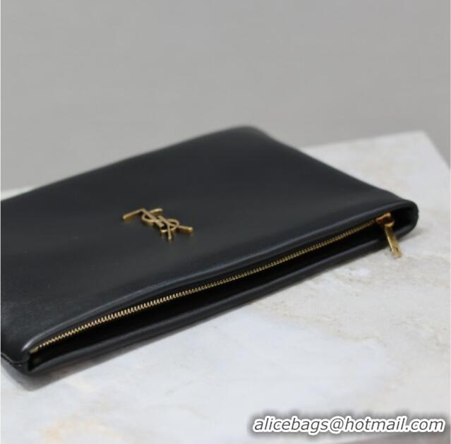 Top Quality Saint Laurent Calypso Pouch Clutch in Lambskin 765025 Black 2025