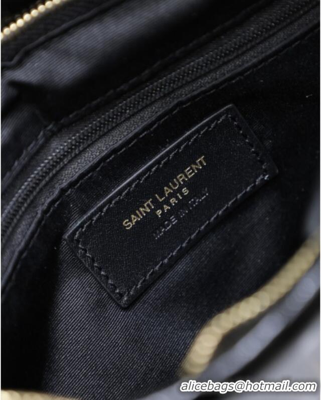 Unique Grade Saint Laurent Calypso Pouch in Wax Leather 765025 Black 2025
