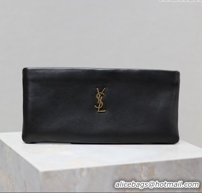 Fashion Discount Saint Laurent Calypso Long Pouch in Lambskin 774062 Black 2025