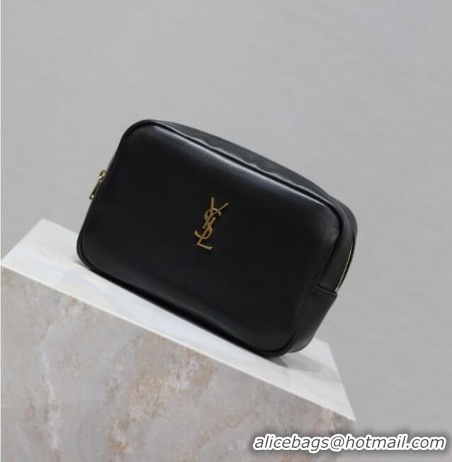 Big Discount Saint Laurent Calypso Cosmetic Pouch in Lambskin 767101/765026 Black