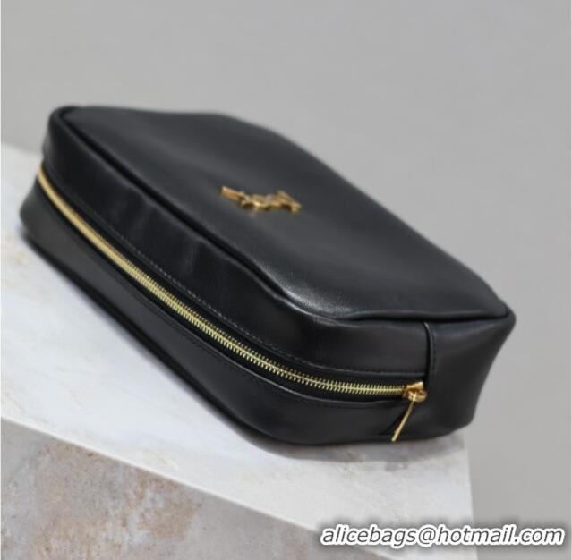 Big Discount Saint Laurent Calypso Cosmetic Pouch in Lambskin 767101/765026 Black