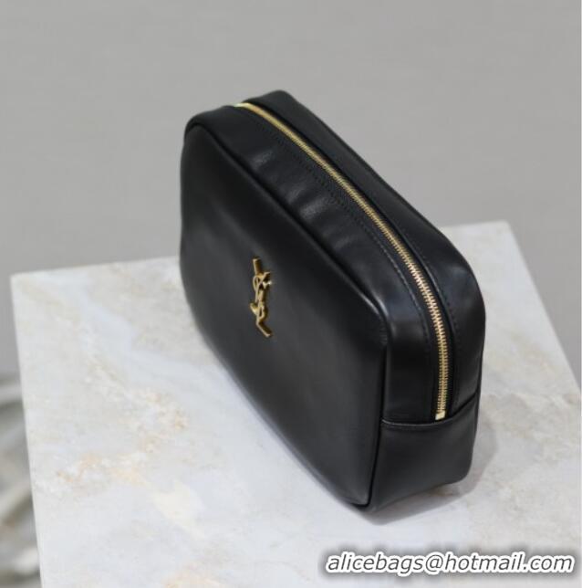 Big Discount Saint Laurent Calypso Cosmetic Pouch in Lambskin 767101/765026 Black