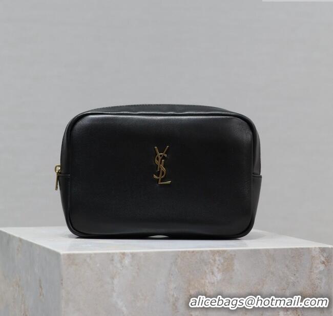 Big Discount Saint Laurent Calypso Cosmetic Pouch in Lambskin 767101/765026 Black