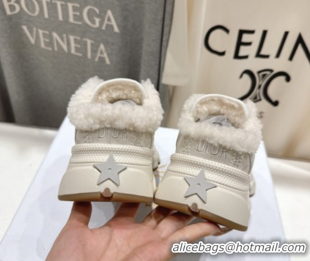 Purchase Dior Chrono Sneaker Mules in Mesh, Suede and Wool Light Grey 51029067