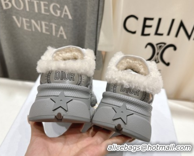 Pretty Style Dior Chrono Sneaker Mules in Mesh, Leather-Effect and Wool Silver Grey 51029069