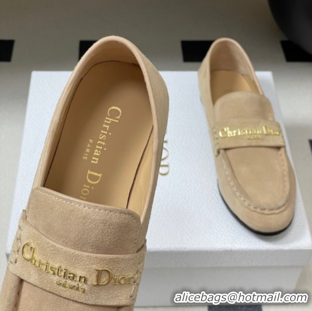 Good Product Dior Boy Flat Loafers in Supple Suede Beige 1029081