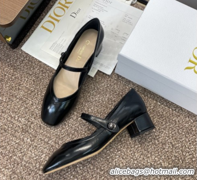 Sumptuous Dior New Mary Janes Pumps 3.5cm in Black Patent Calfskin Leather 1029087