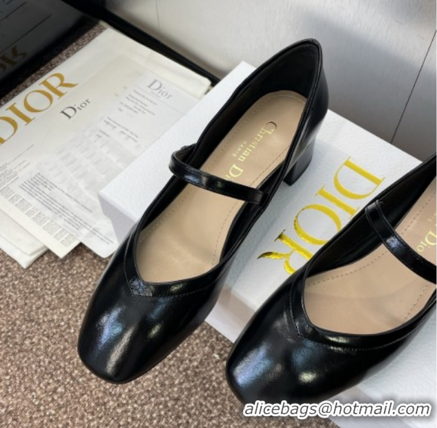 Sumptuous Dior New Mary Janes Pumps 3.5cm in Black Patent Calfskin Leather 1029087