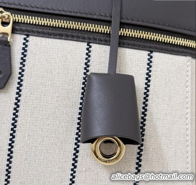 Promotional Loro Piana LP Extra Pocket Pouch L27 in Canvas and Leather 2302 Grey 2025