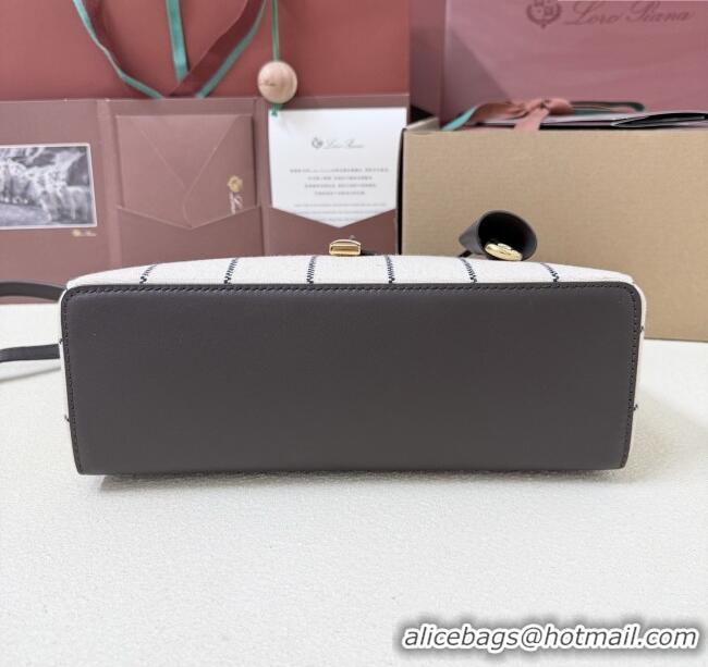 Promotional Loro Piana LP Extra Pocket Pouch L27 in Canvas and Leather 2302 Grey 2025