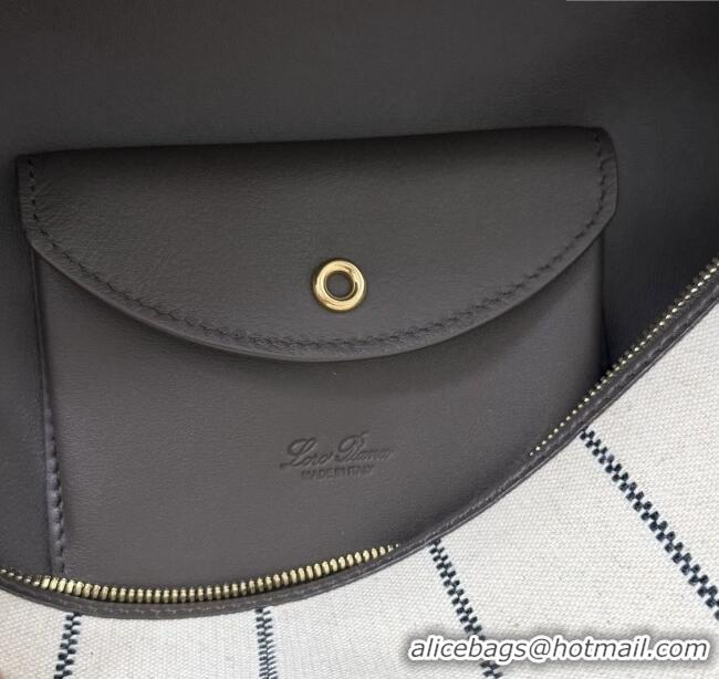 Promotional Loro Piana LP Extra Pocket Pouch L27 in Canvas and Leather 2302 Grey 2025