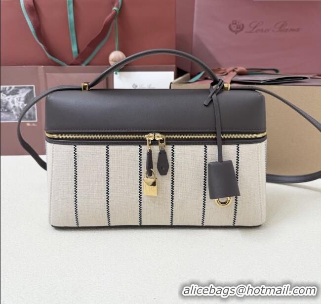 Promotional Loro Piana LP Extra Pocket Pouch L27 in Canvas and Leather 2302 Grey 2025