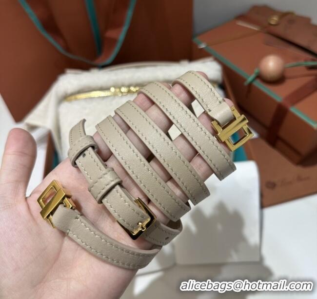 Top Quality Loro Piana LP Extra Pocket Pouch L19 in Shearling & Leather 2301 White 2025