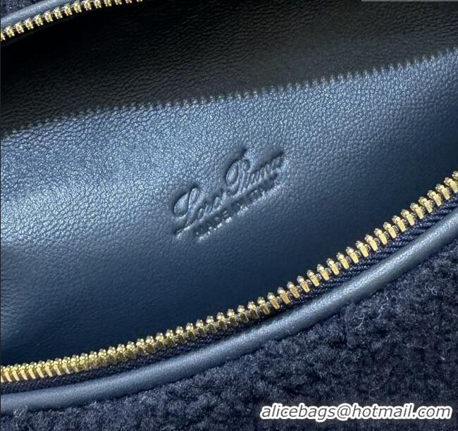 Best Product Loro Piana LP Extra Pocket Pouch L19 in Shearling & Leather 2301 Navy Blue 2025