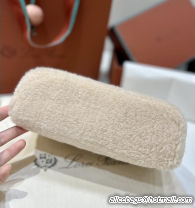 Pretty Style Loro Piana LP Extra Pocket Pouch L19 in Shearling & Leather 2301 Beige 2025