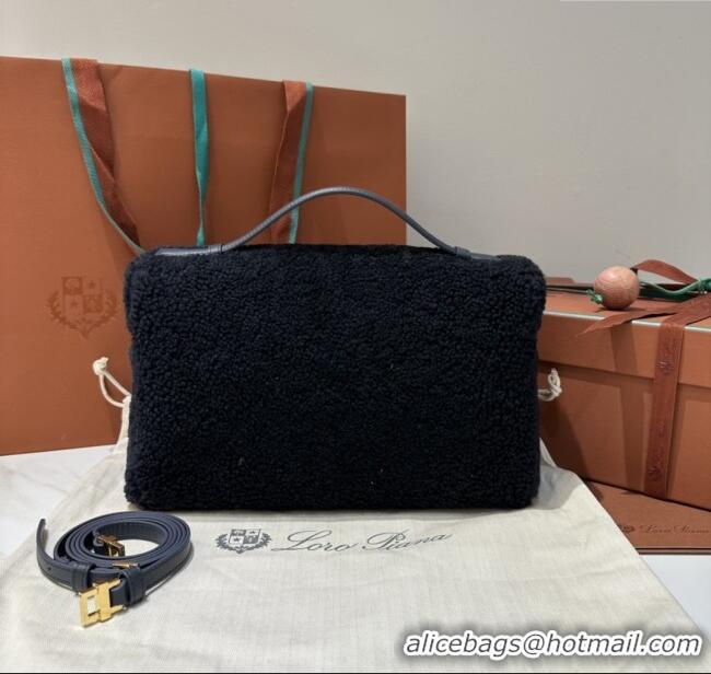 Buy Cheap Loro Piana LP Extra Pocket Pouch L27 in Shearling & Leather 2302 Navy Blue 2025