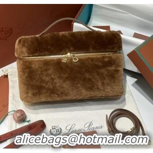 Trendy Design Loro Piana LP Extra Pocket Pouch L27 in Shearling & Leather 2302 Brown 2025