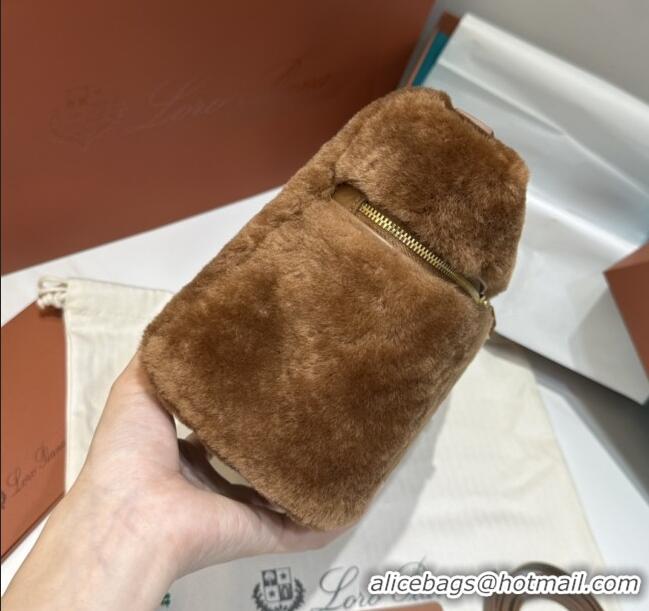 Trendy Design Loro Piana LP Extra Pocket Pouch L27 in Shearling & Leather 2302 Brown 2025