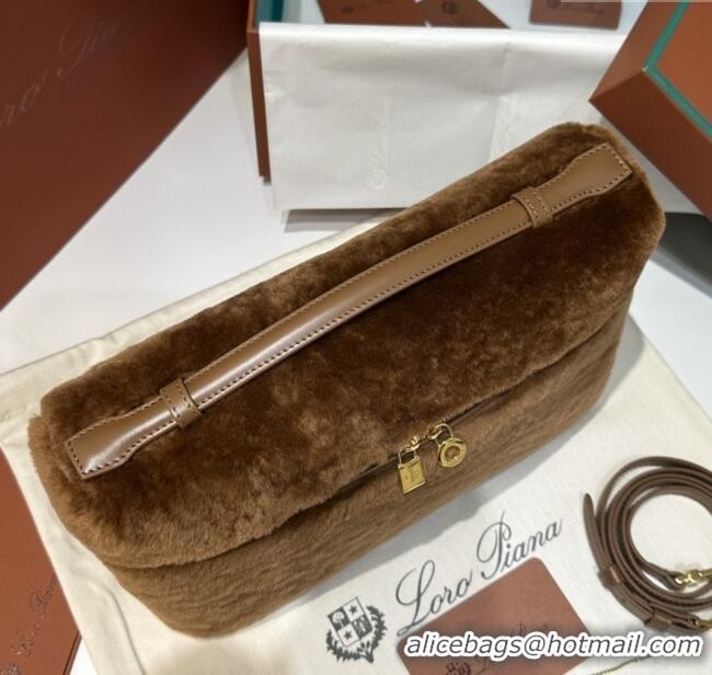 Trendy Design Loro Piana LP Extra Pocket Pouch L27 in Shearling & Leather 2302 Brown 2025