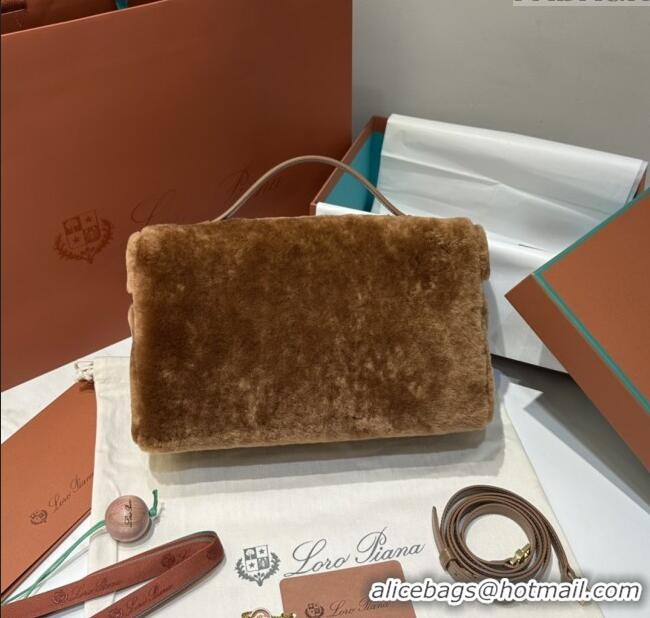 Trendy Design Loro Piana LP Extra Pocket Pouch L27 in Shearling & Leather 2302 Brown 2025