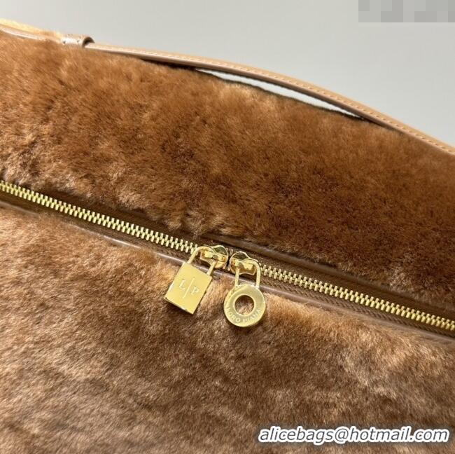 Trendy Design Loro Piana LP Extra Pocket Pouch L27 in Shearling & Leather 2302 Brown 2025