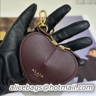 Trendy Design Alaia LE CŒUR Coin Purse in Goatskin 8841 Burgundy 2025