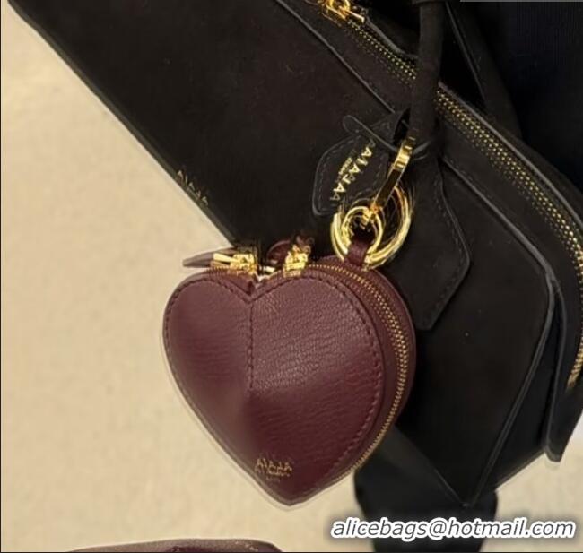 Trendy Design Alaia LE CŒUR Coin Purse in Goatskin 8841 Burgundy 2025