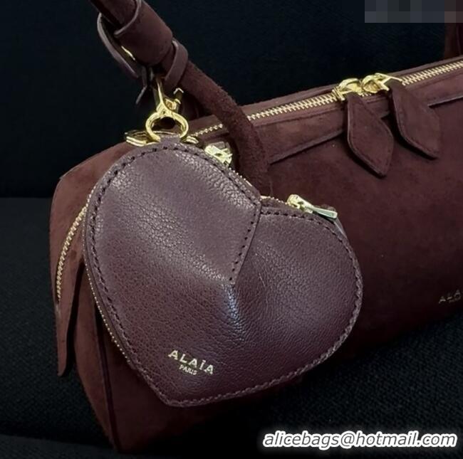 Trendy Design Alaia LE CŒUR Coin Purse in Goatskin 8841 Burgundy 2025
