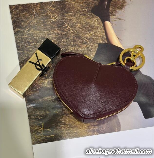 Trendy Design Alaia LE CŒUR Coin Purse in Goatskin 8841 Burgundy 2025