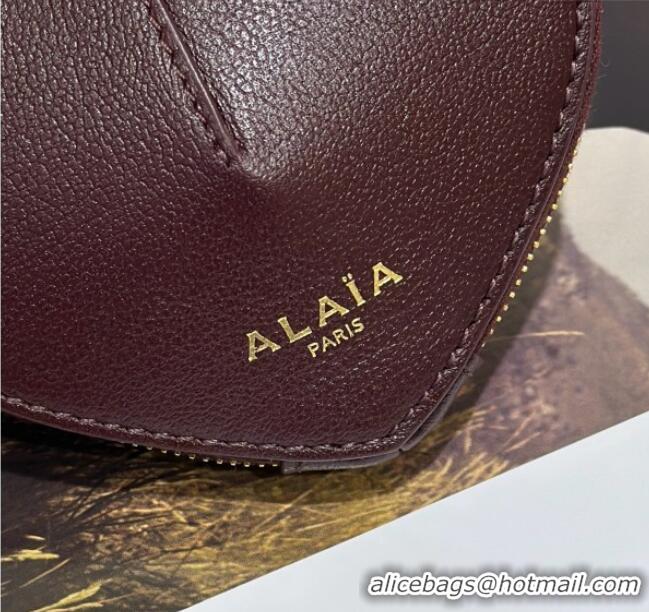 Trendy Design Alaia LE CŒUR Coin Purse in Goatskin 8841 Burgundy 2025