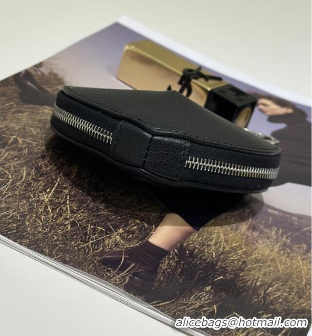 Luxury Cheap Alaia LE CŒUR Coin Purse in Goatskin 8841 Black 2025