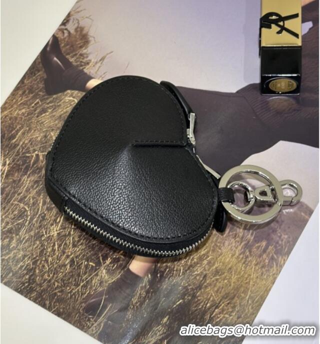 Luxury Cheap Alaia LE CŒUR Coin Purse in Goatskin 8841 Black 2025