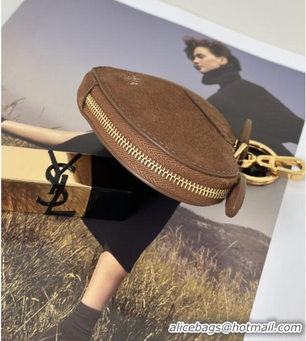 Super Quality Alaia LE CŒUR Coin Purse in Suede 8841 Brown 2025