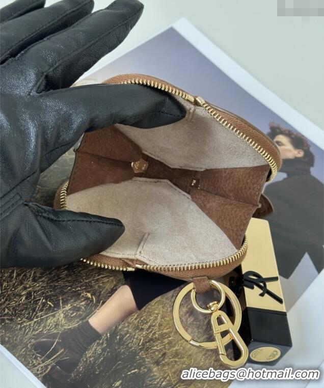 Super Quality Alaia LE CŒUR Coin Purse in Suede 8841 Brown 2025