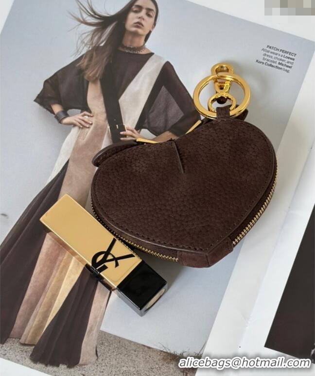 Best Product Alaia LE CŒUR Coin Purse in Suede 8841 Coffee 2025