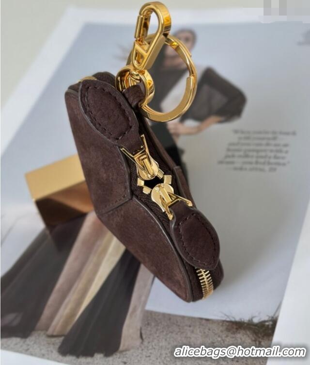 Best Product Alaia LE CŒUR Coin Purse in Suede 8841 Coffee 2025