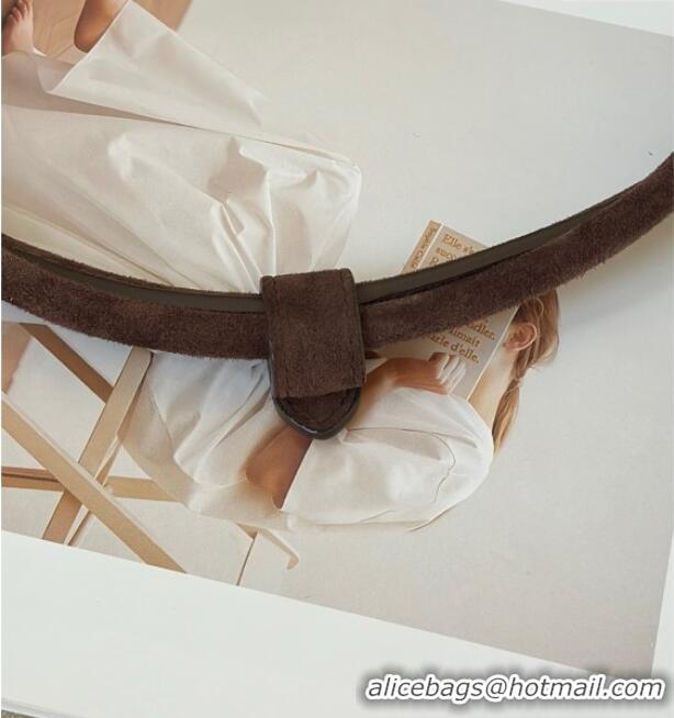 Best Grade Alaia Le Tecket Medium Long Shoulder bag in Suede Leather 8815 Coffee 2025