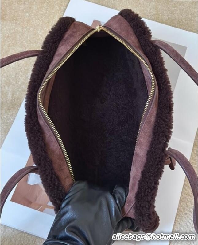 Best Grade Alaia Le Tecket Medium Long Shoulder bag in Suede Leather 8815 Coffee 2025