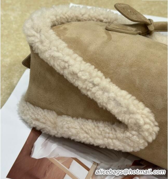 Famous Brand Alaia Le Tecket Medium Long Shoulder bag in Suede Leather 8815 Beige 2025