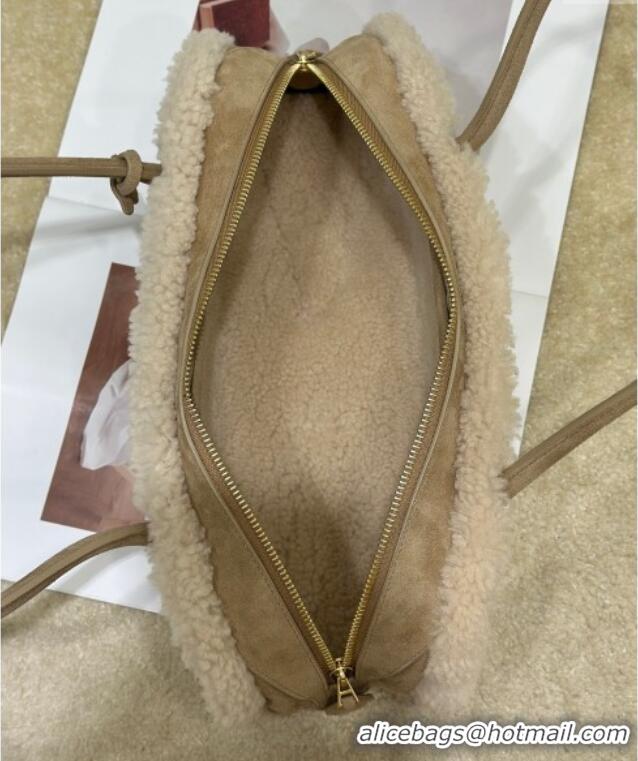 Famous Brand Alaia Le Tecket Medium Long Shoulder bag in Suede Leather 8815 Beige 2025