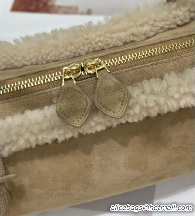 Famous Brand Alaia Le Tecket Medium Long Shoulder bag in Suede Leather 8815 Beige 2025