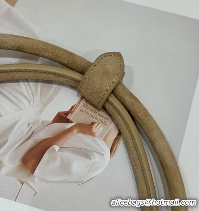 Famous Brand Alaia Le Tecket Medium Long Shoulder bag in Suede Leather 8815 Beige 2025