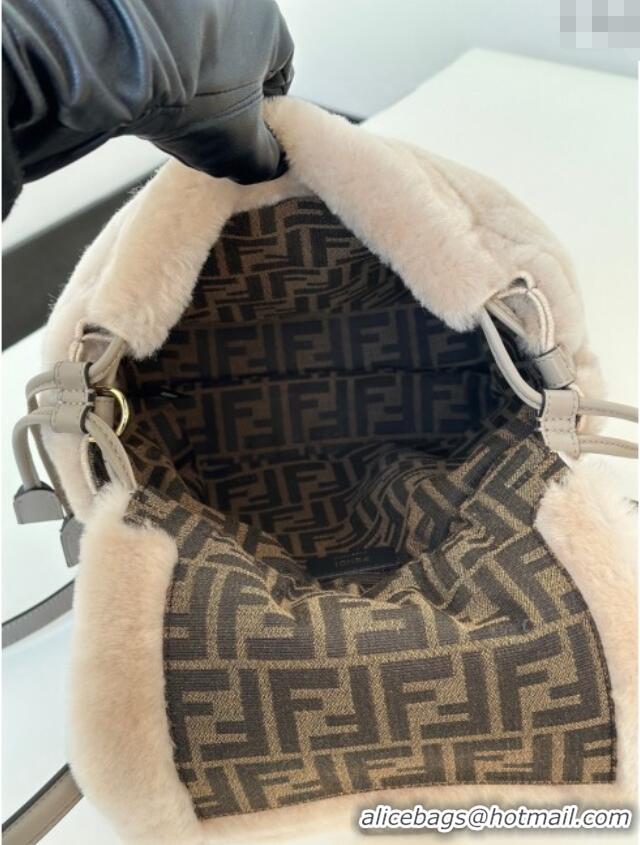 Discount Fendi Backpack in Shearling 8695 Grey 2025 Top