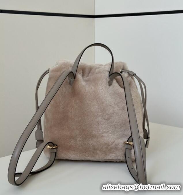 Discount Fendi Backpack in Shearling 8695 Grey 2025 Top
