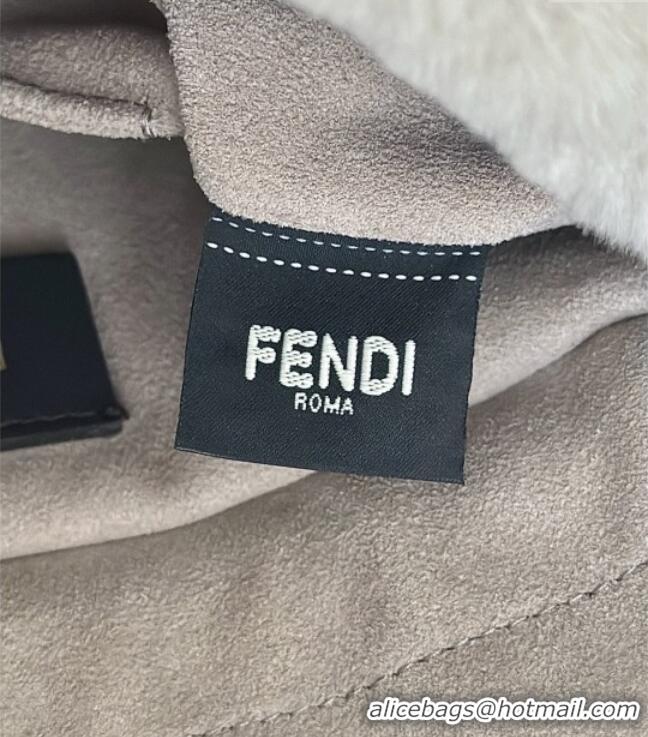 Most Popular Fendi Mamma Baguette Small Bag in Shearling 8693S Grey 2025 Top