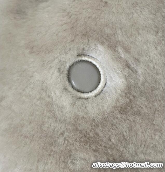 Most Popular Fendi Mamma Baguette Small Bag in Shearling 8693S Grey 2025 Top