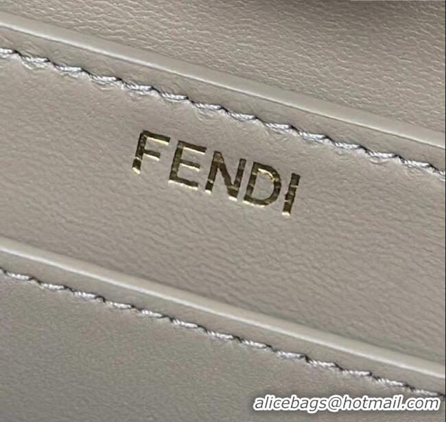 Best Price Fendi Peekaboo ISeeU Small Bag in Interlaced Leather 80173M Khaki/Blue 2025 Top